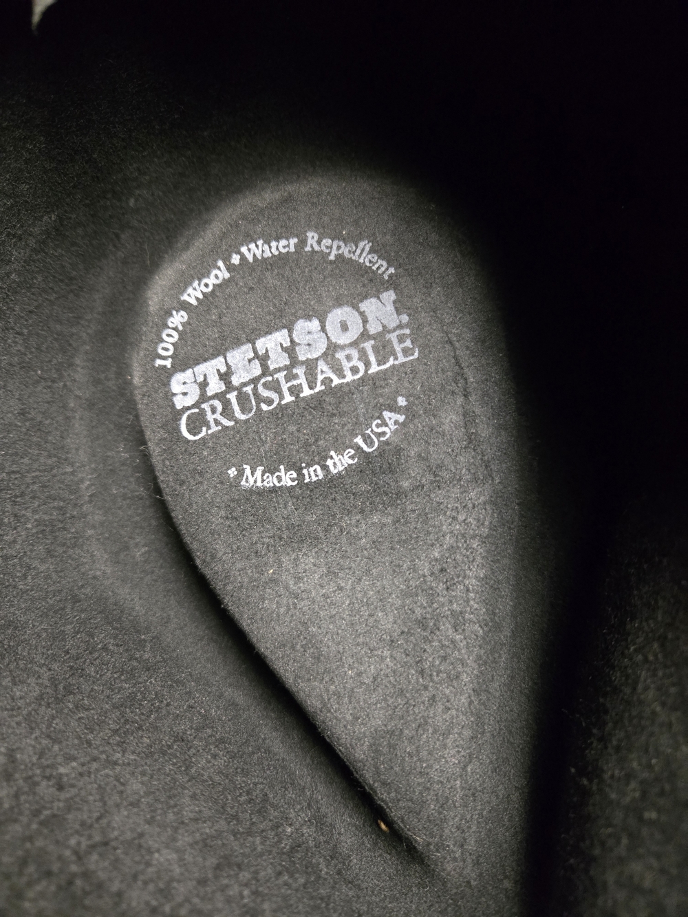 Stetson Crushable Black Western Hat with Brown Leather Band. - Picture 5 of 6